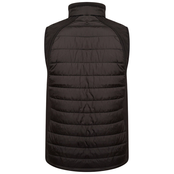 Workies Workwear body warmer gilet with pockets and recycled insulation material in grey and black, back
